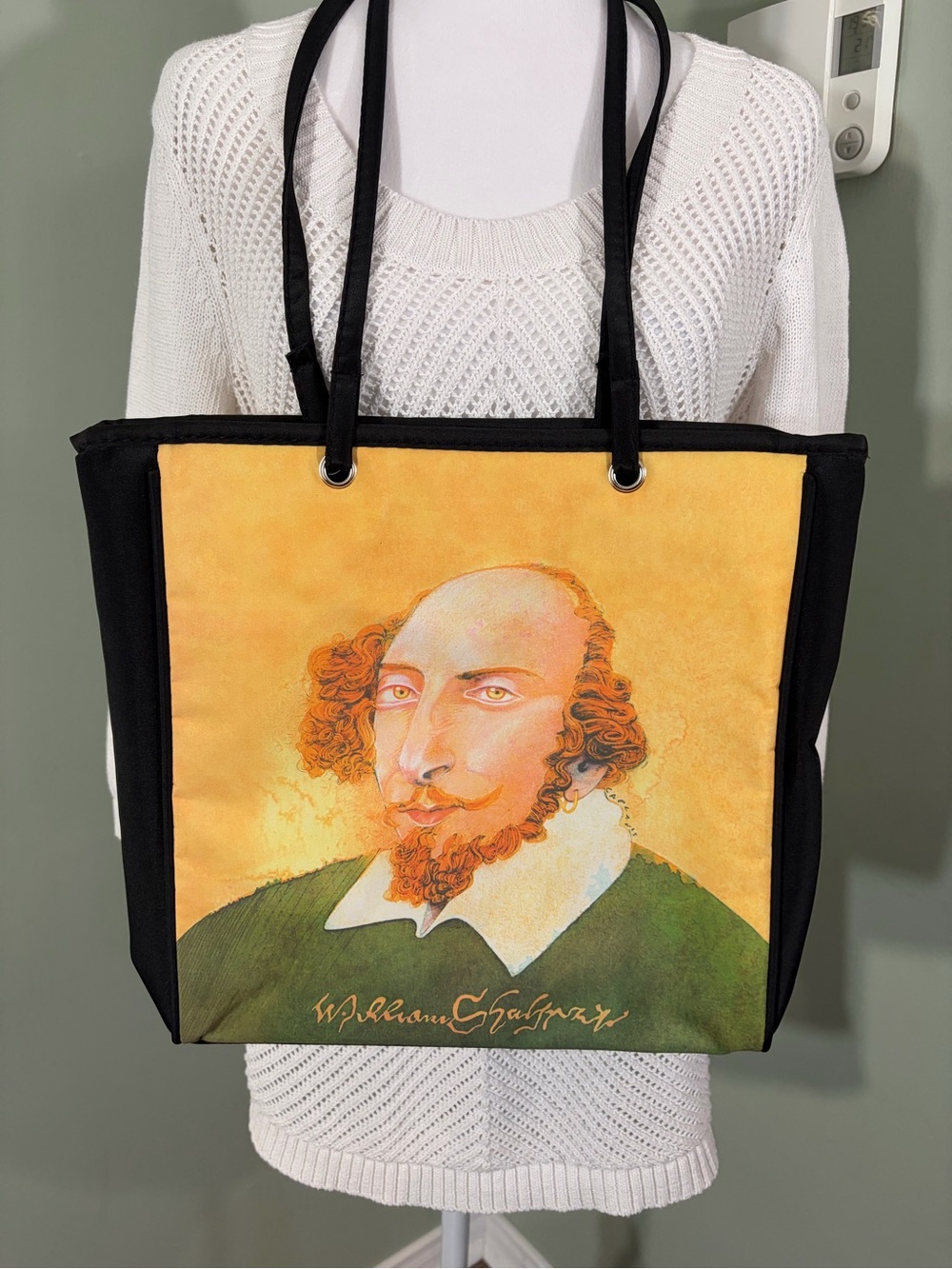 William Shakespeare Yellow & Black Canvas Tote Bag for all books Lovers.